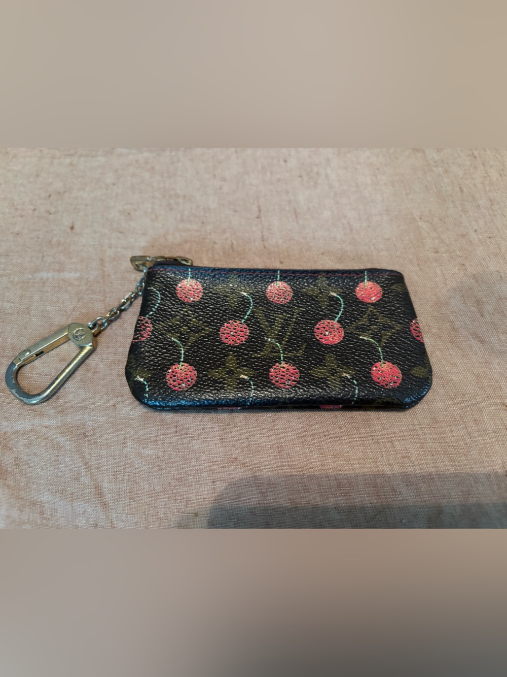 RARE Auth Louis Vuitton x Murakami Monogram Cerises Cherry Key Pouch Cles Bag